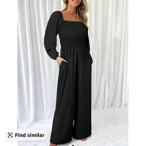 Chic Black Women's Long Sleeve Jumpsuit